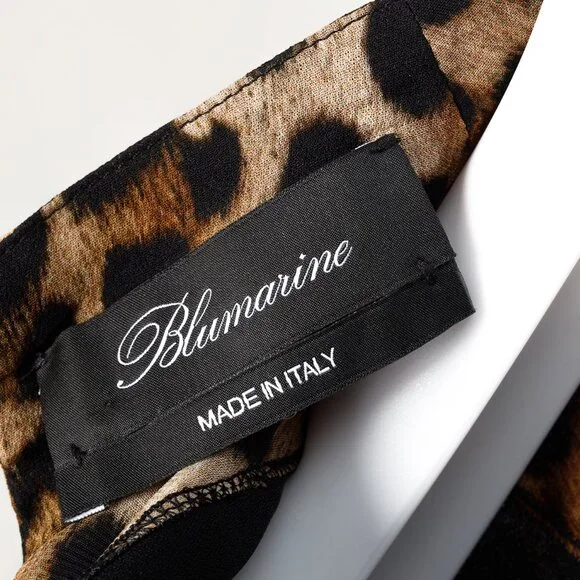 Blumarine PF/21 Leopard-Print Cut-Out Pleated Mini Dress - Picture 5 of 12